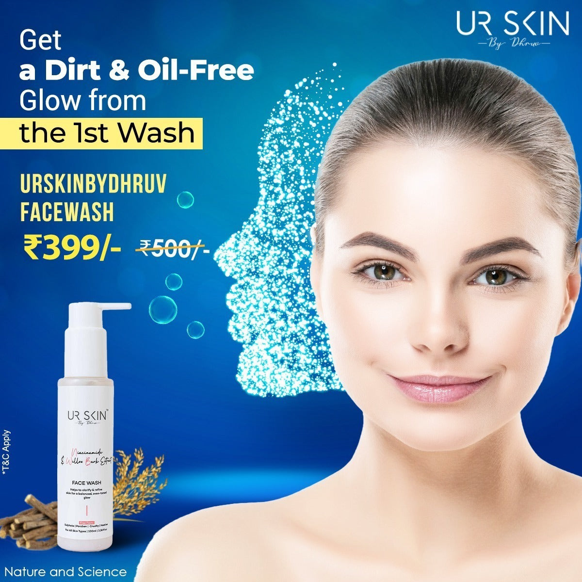 Face Wash with Willow Bark Extract & Niacinamides